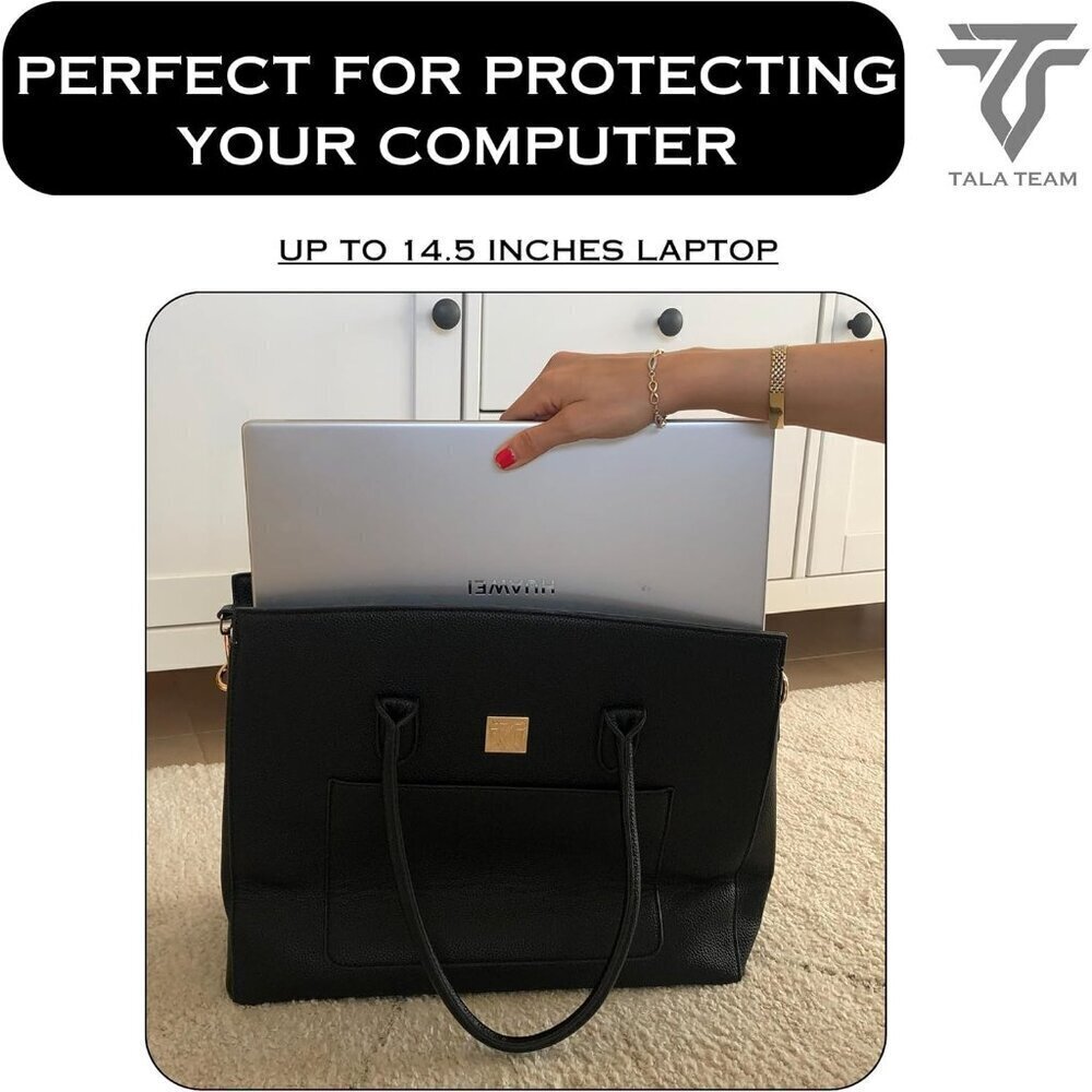 Tala Team Tote Bag Black Womens Insulated Lunch Compartment Handbag - Picture 7 of 7